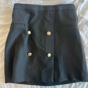 Black Skirt with Gold Buttons